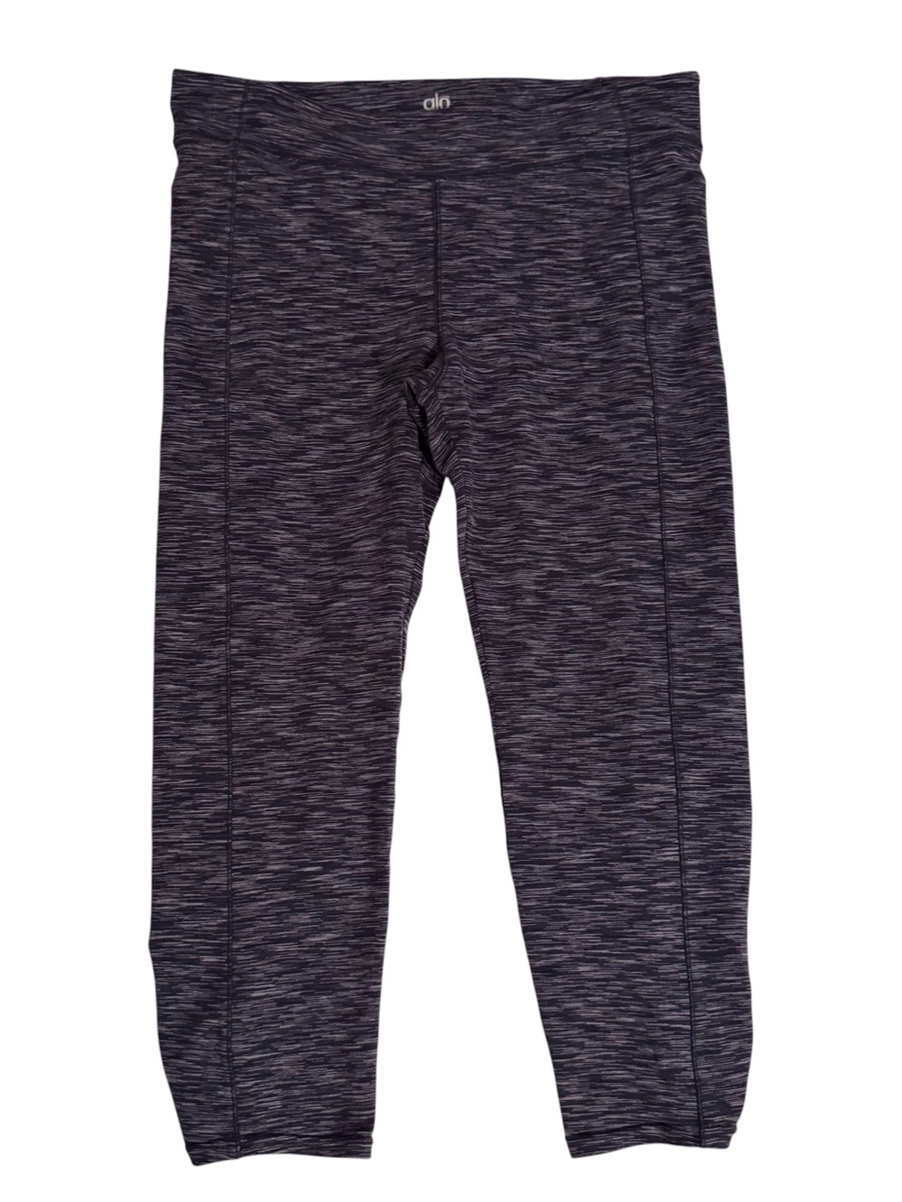 Alo Yoga Size Large Gray Space Dye Cropped Leggings Athletic Athleisure Gym